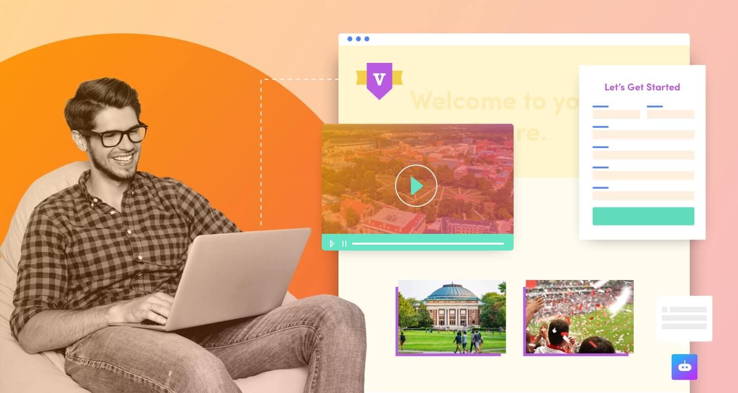 higher education website design hero